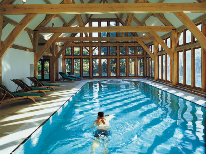 Indoor pool at Bailiffscourt Hotel